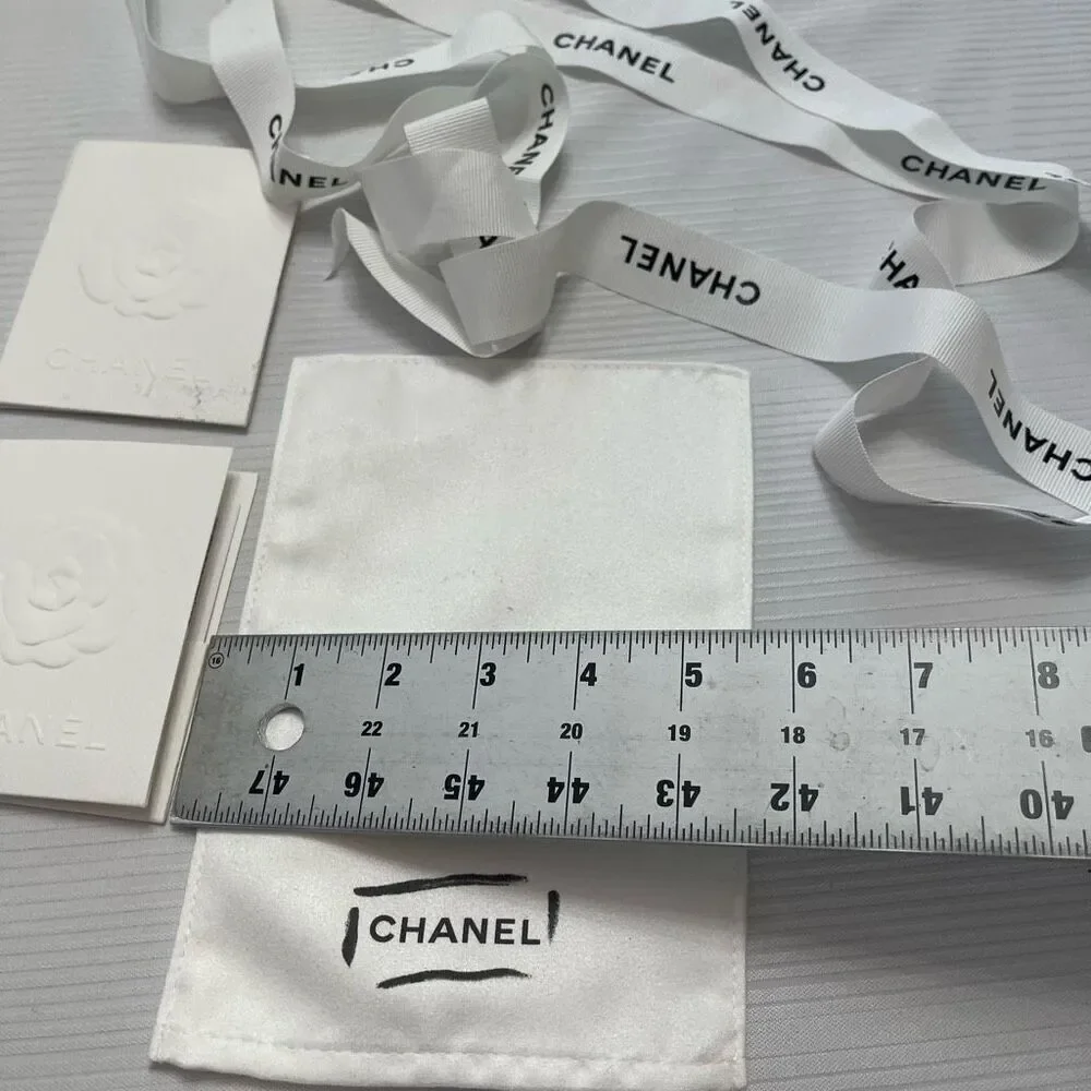 CHANEL HANDBAG CLEANING SOFT CLOTH and WHITE RIBBON